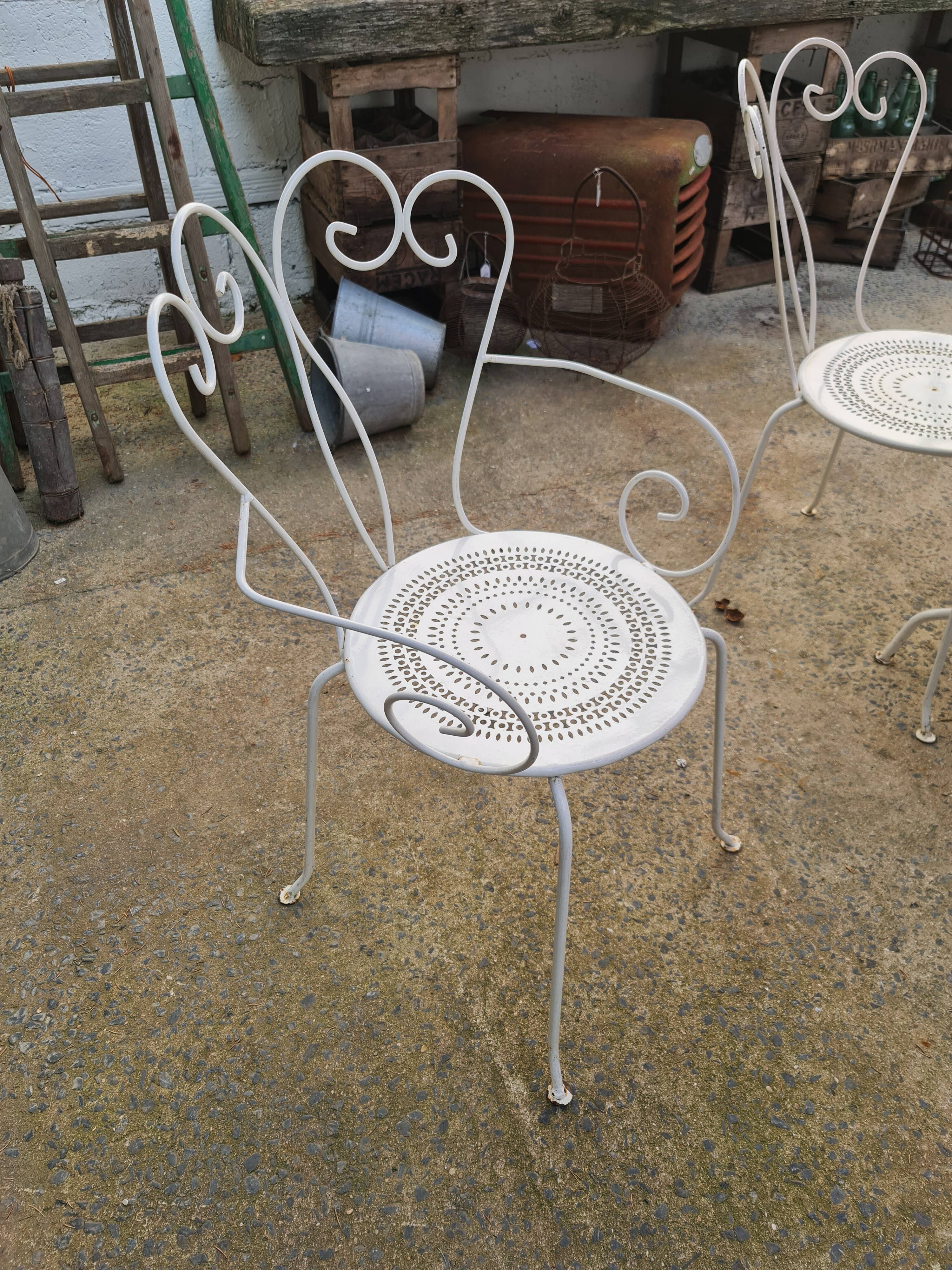 Salon de jardin fer forgé blanc