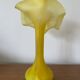 Old Volubilis Vase Crystal LA ROCHERE Blown Glass Yellow Vintage #