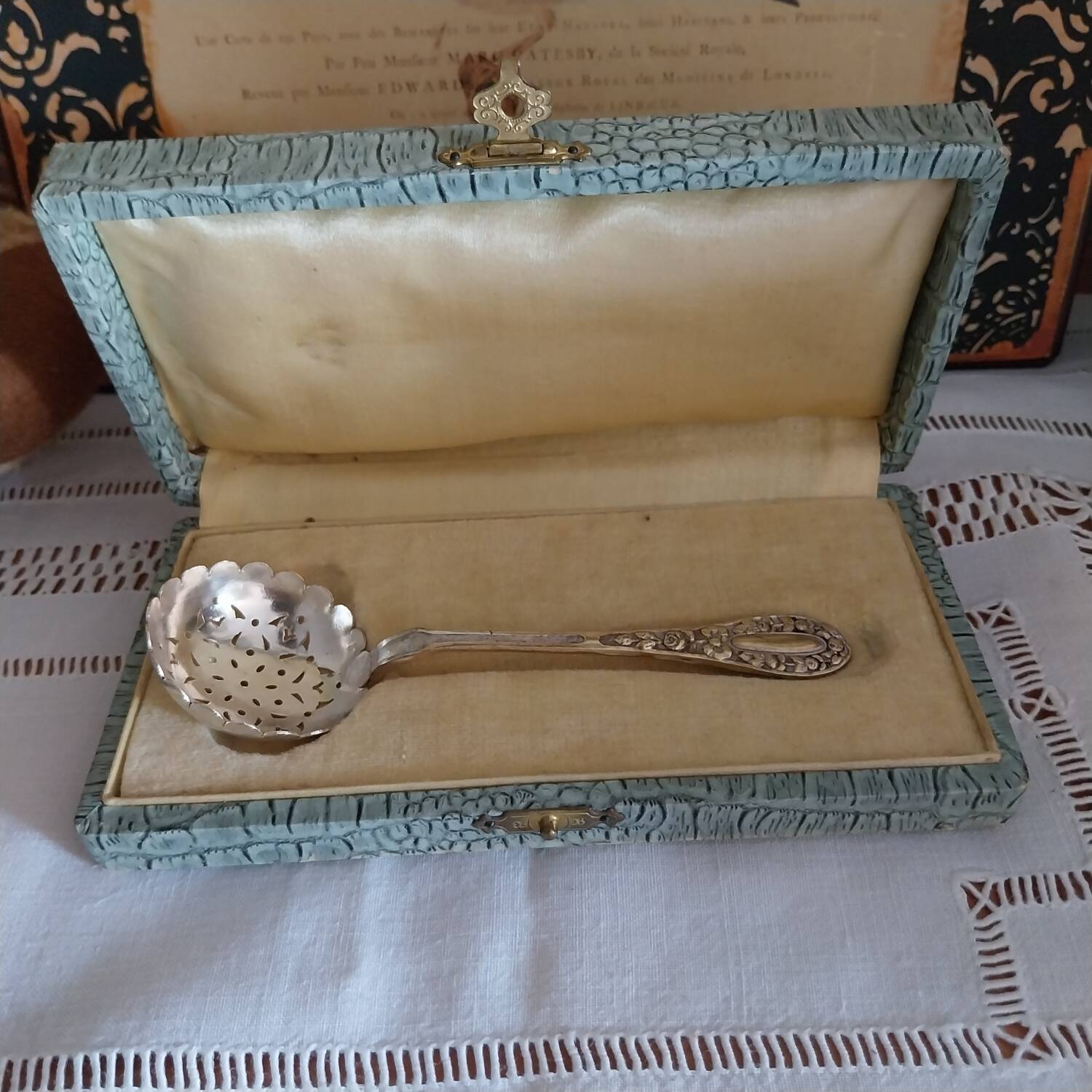 Antique silver metal shaker