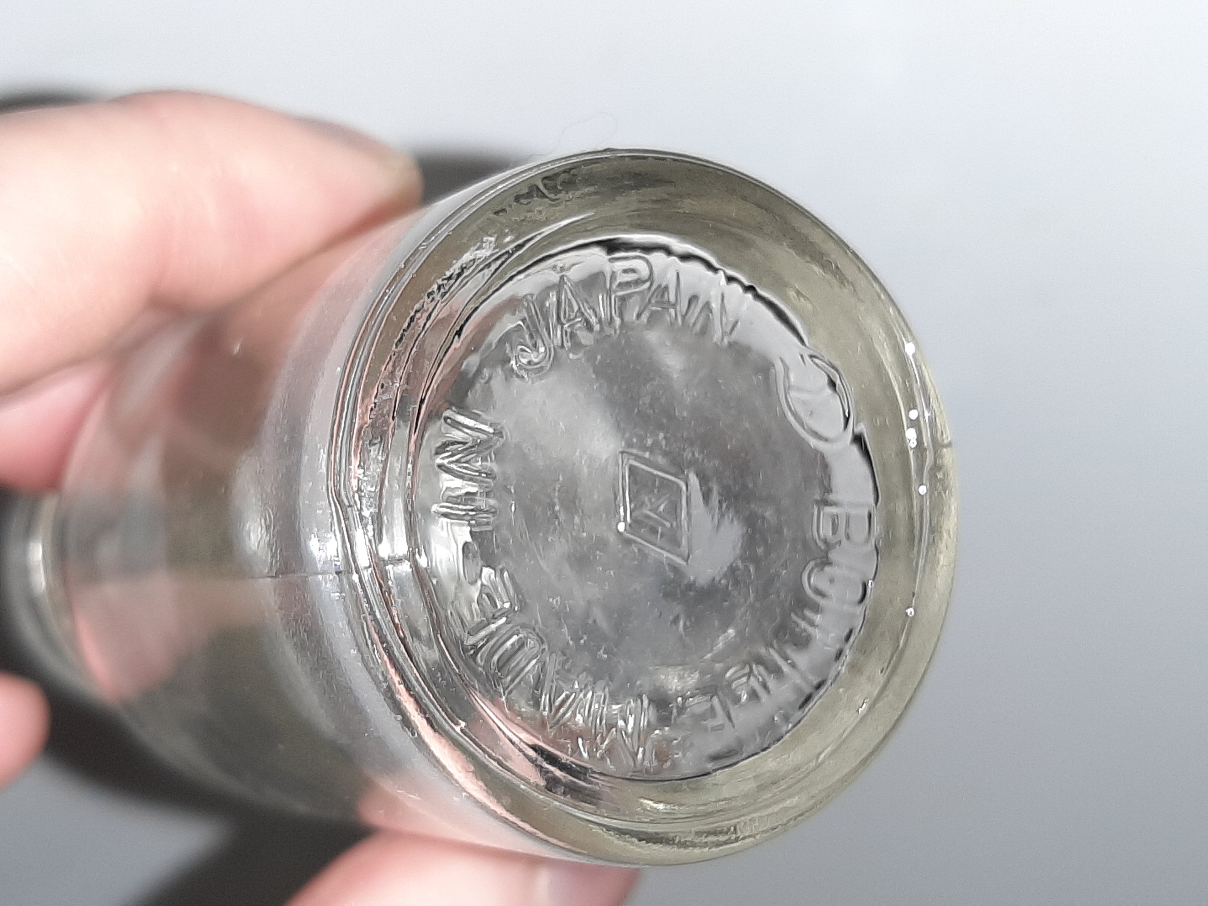 9 vintage thick glass spice bottles