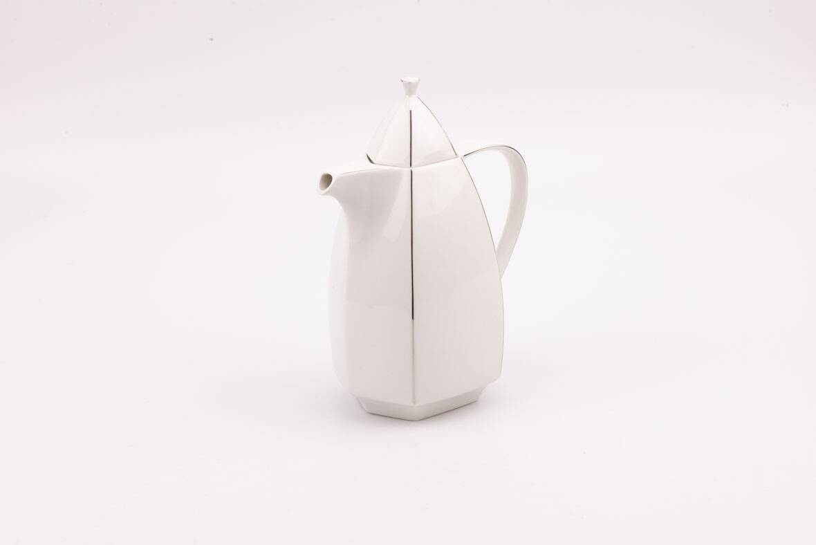 Cafetière vintage Scherzer Bavaria Germany - Porcelaine blanche design années 70-80