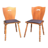 2 chaises en bois vintage années 70