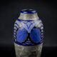 Vase Art déco en grès émaillé de Louis Dage, motifs papillon, circa 1930