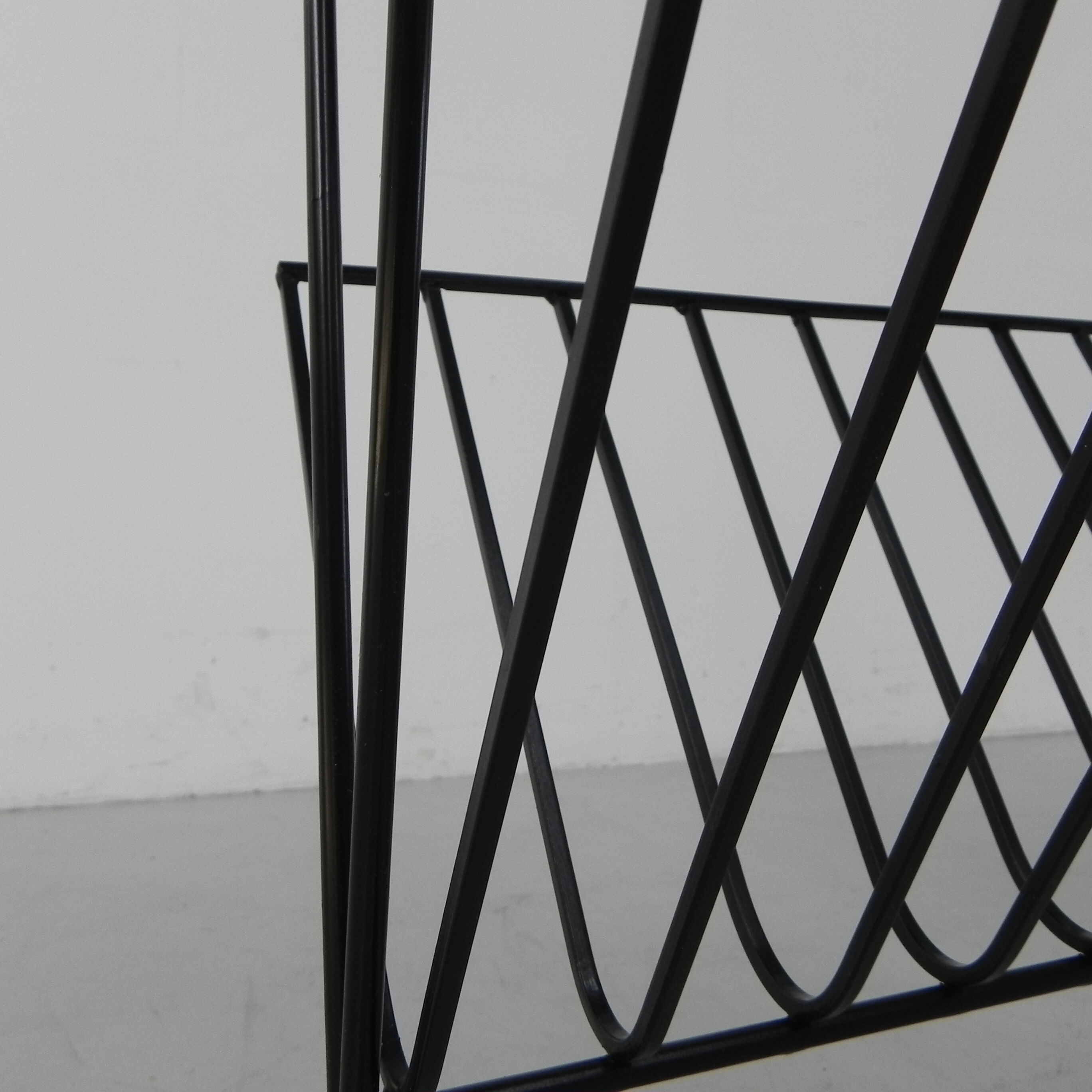 Vintage tile table with newspaper tray