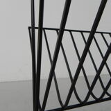 Vintage tile table with newspaper tray