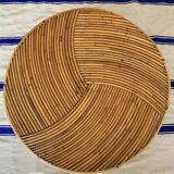 Table basse vintage en rotin et bambou