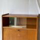 Vintage Scandinavian wooden secretary with display cabinet, desk and drawers