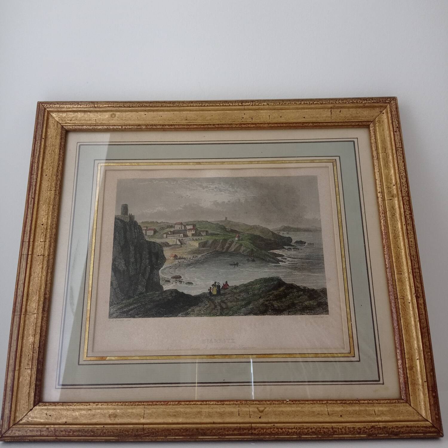 Old lithograph Biarritz