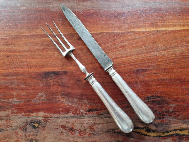 Christofle - Silver-plated carving service cutlery