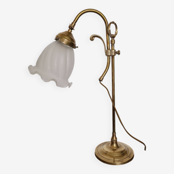 Art Nouveau table lamp with tulip shade