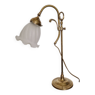 Lampe à poser art nouveau abat jour tulipe