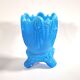 Portieux Gothic opaline goblet candle holder in blue opaline signed - 1910