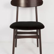 Black velvet armchair mid-century by Rajmund Halas, Poland, 1960.