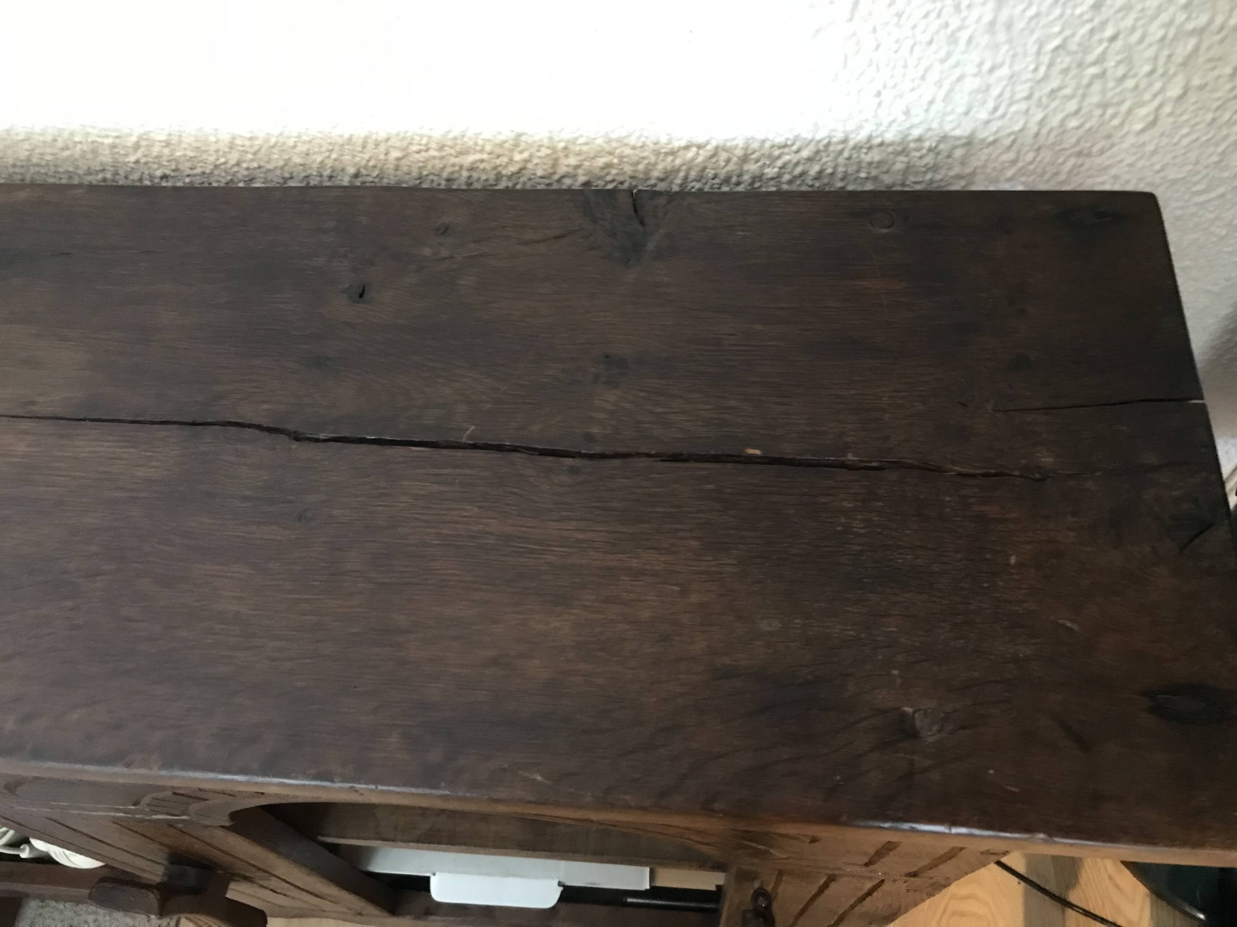 19th Century Neo-Gothic Sideboard / Chest in Solid Oak