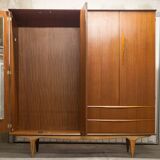 Scandinavian teak cabinet 1960 with mounting plan