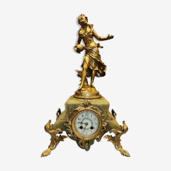 Pendule en onyx marbre et bronze doré