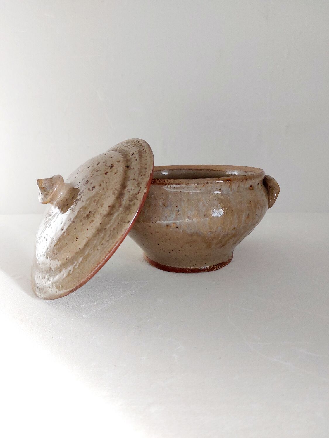 Small glazed stoneware tureen