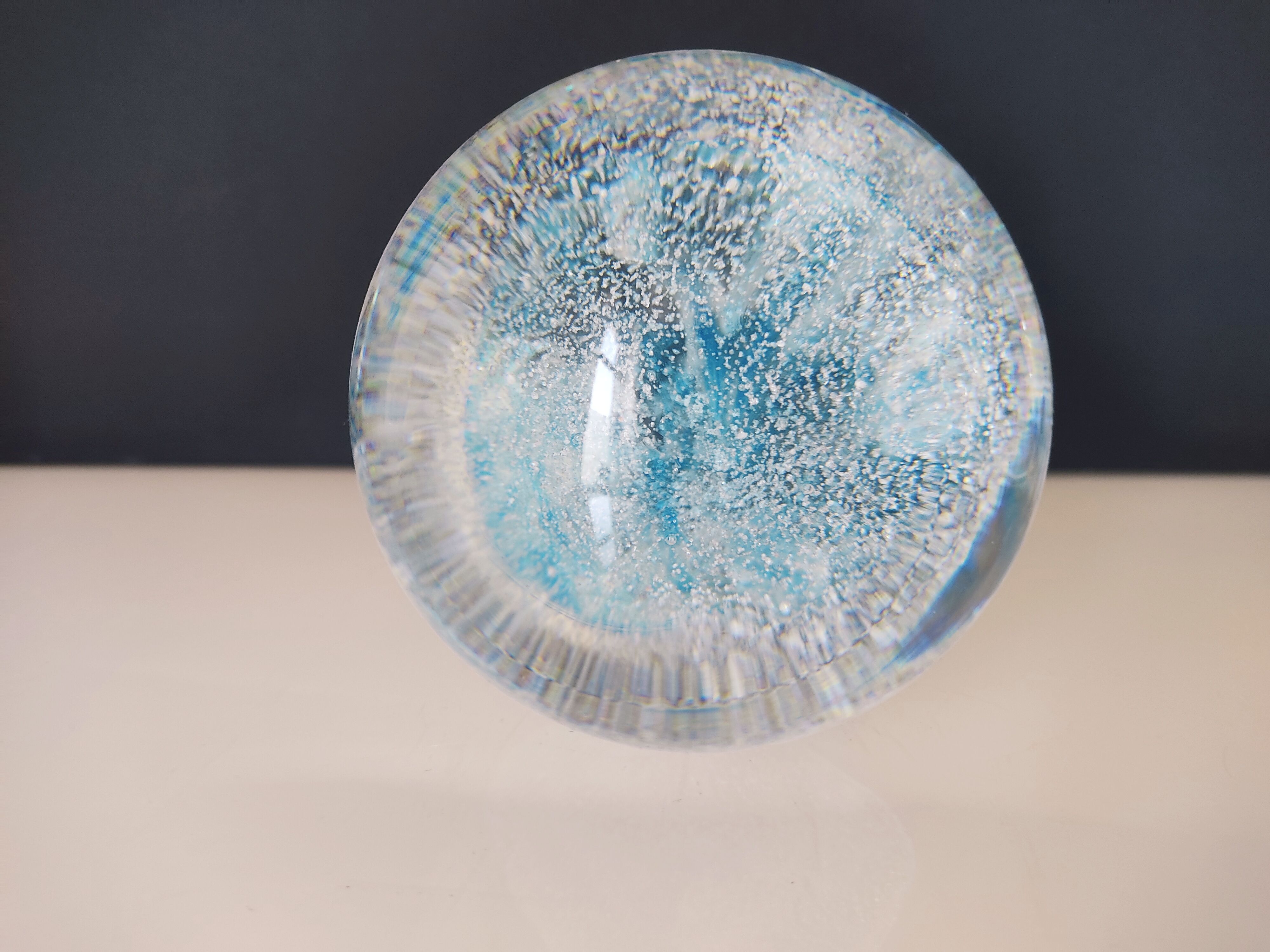 Blue jellyfish paperweight