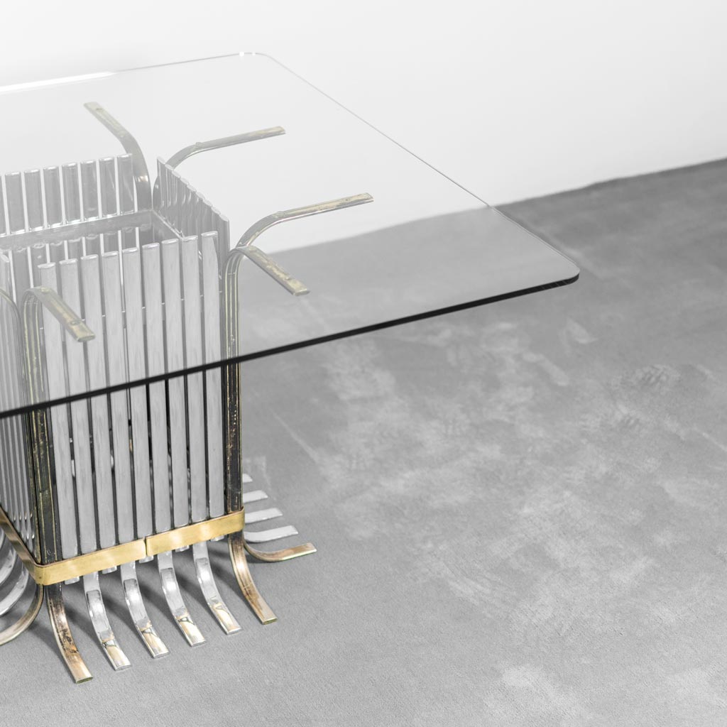 Dining table steel brass 70