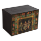 Antique oriental chest with painting of the warrior Yang Mulan (c.1900) #9