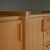 Large brustalist oak sideboard, Belgium.