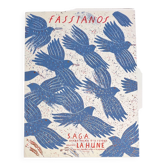 Alekos fassianos (1935-2022) rare lithographic poster saga la hune - 1987 - birds
