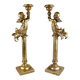 Pair of large candlesticks with cherubs