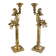 Pair of large candlesticks with cherubs
