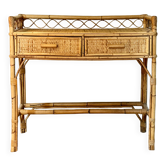 Vintage bamboo and rattan desk
