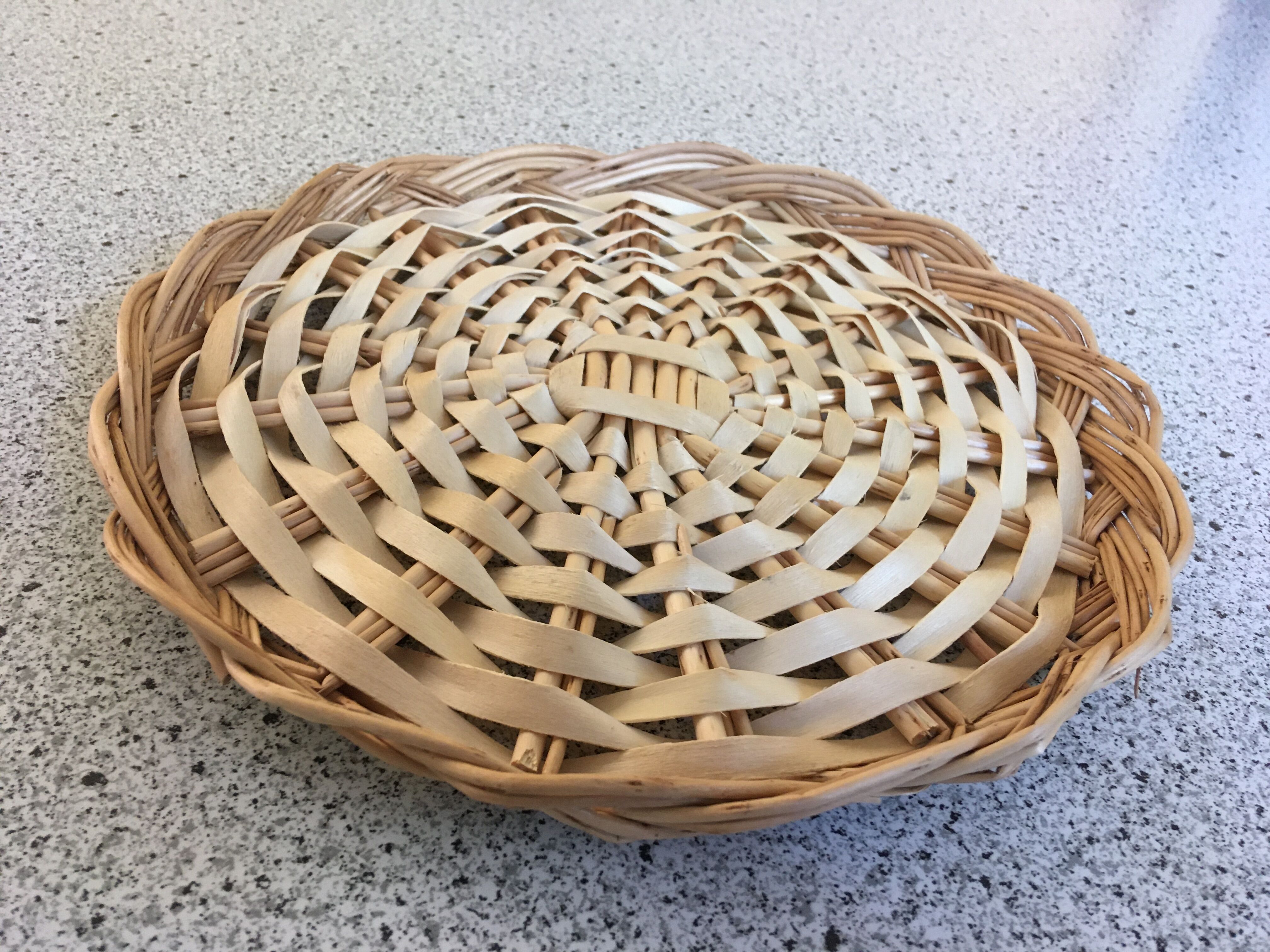 Cheese platter or vintage wicker cake dish