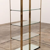 Hollywood Regency French Etagere in brass with glass, 1970