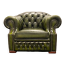 Handcrafted Chesterfield Club Armchair in Earthy Green Tone