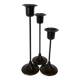 Trio of Scandinavian candlesticks with black tulip base