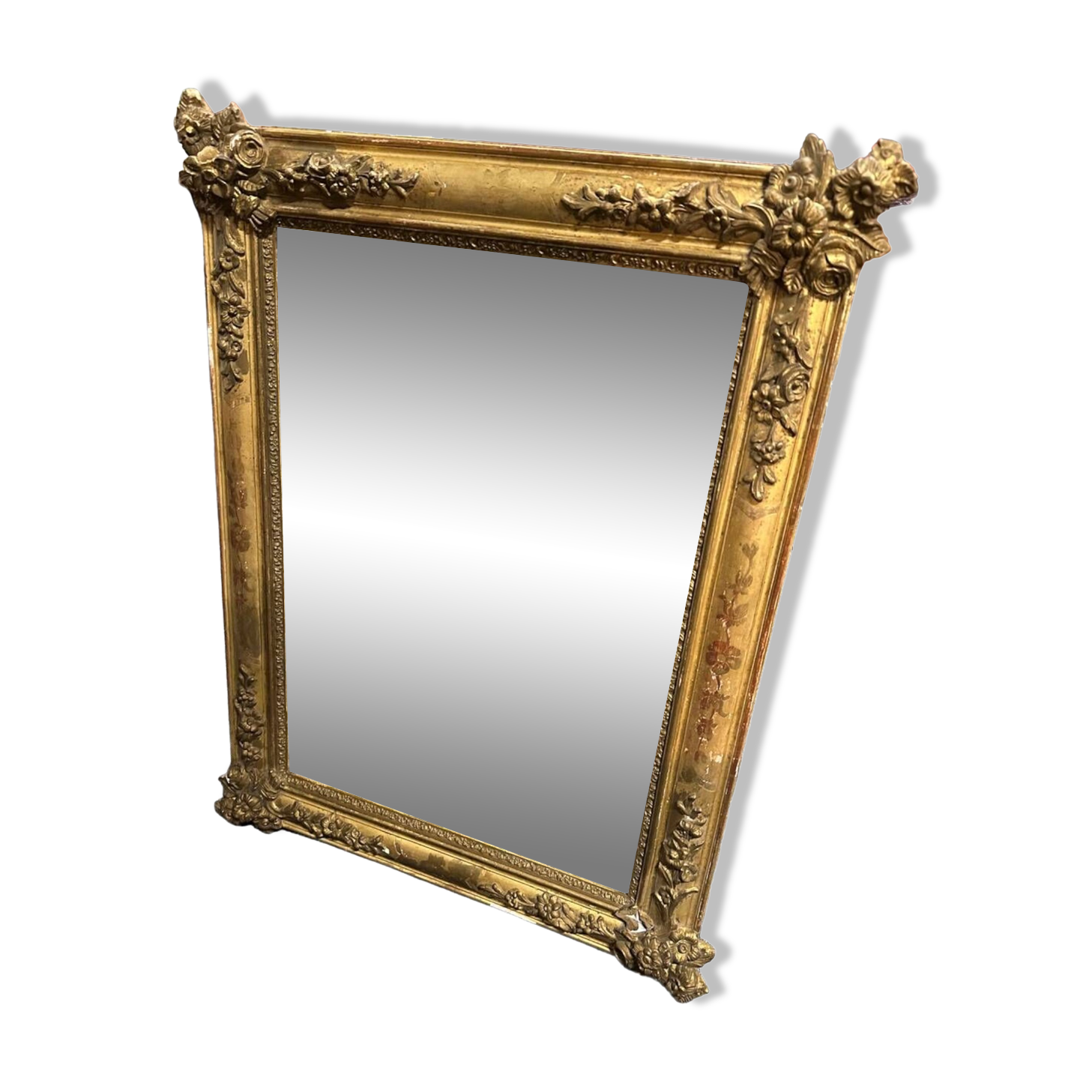Golden wood mirror