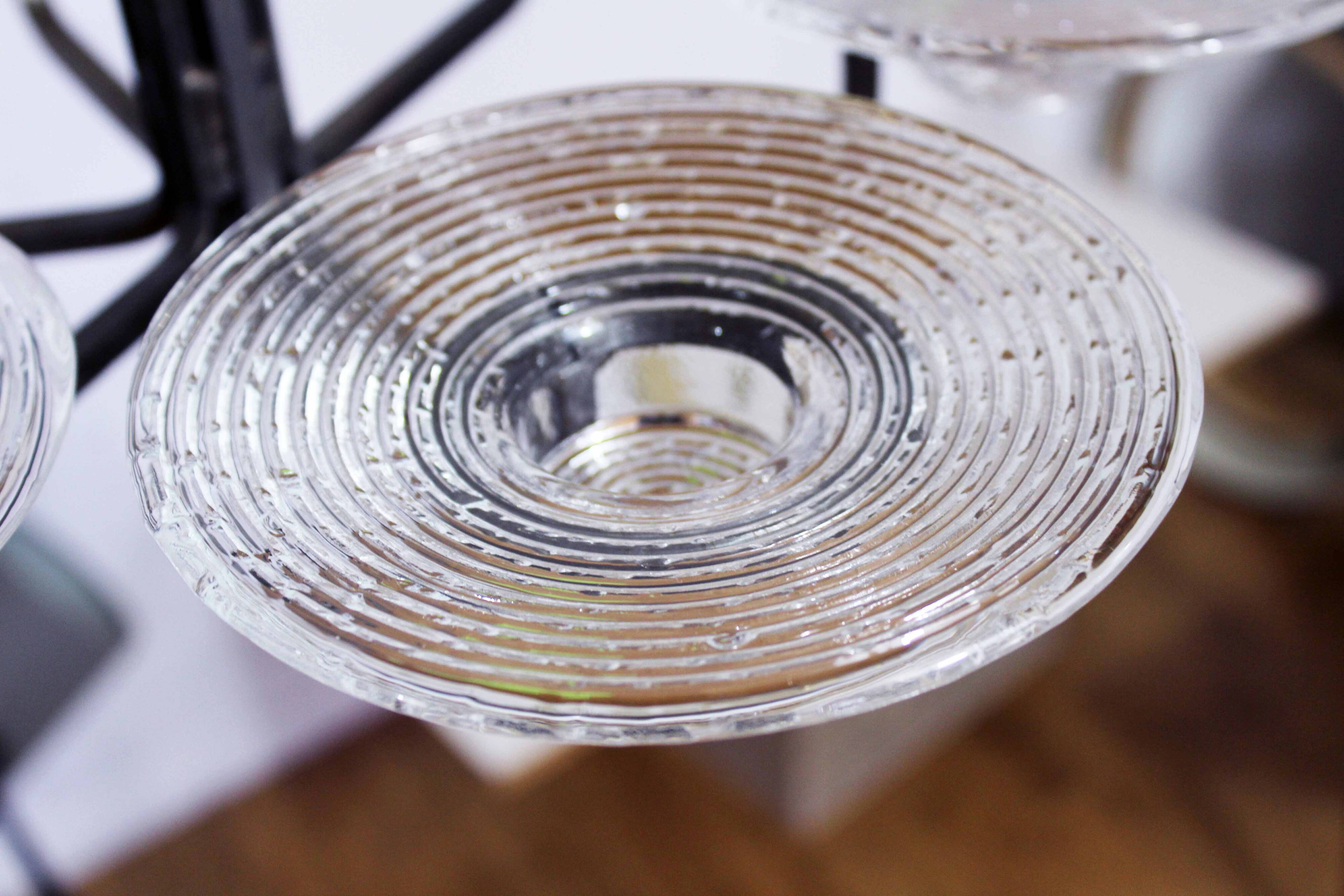 Art deco iron and glass candlestick by erik höglund