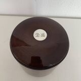 Vintage tobacco pot 1960 wooden snuff box with Stewart crest - 15 x 14 cm