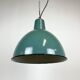 Lampe industrielle d’usine en émail vert années 1960