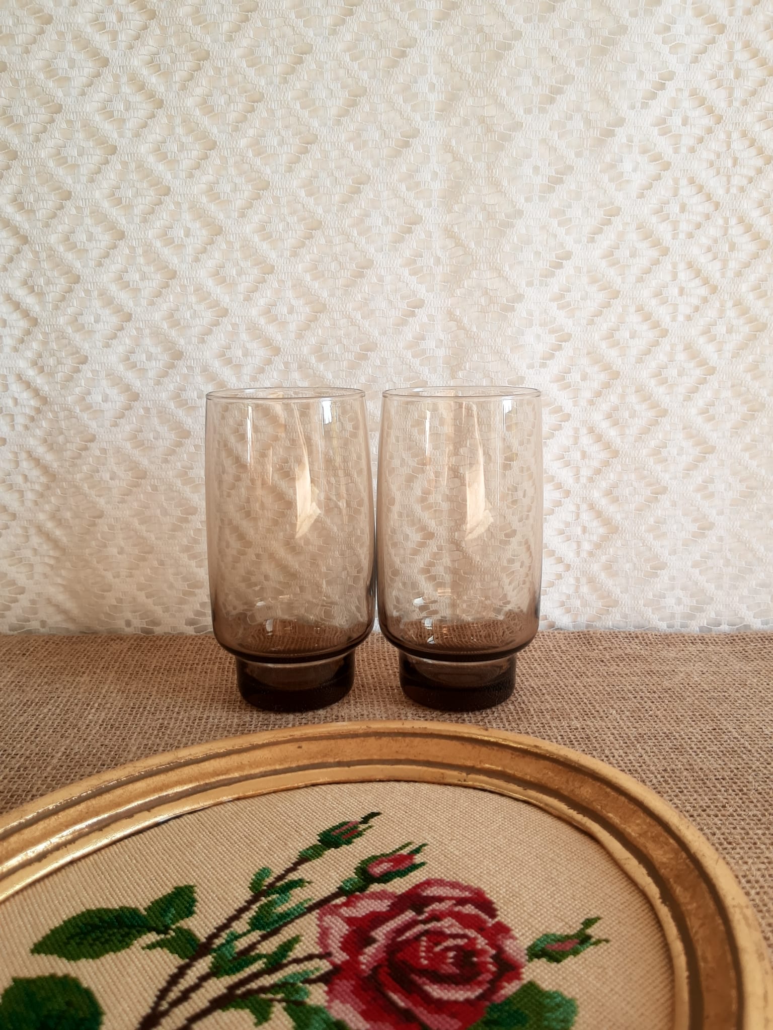 Duo of vintage 70s smoked glasses