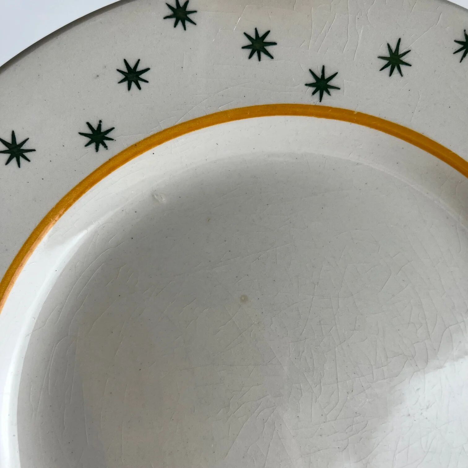Set of 6 flat plates GIEN, Primefleur creation, model "Constellation", 1950.