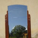 Art Deco mirror in walnut frame 126/88cm