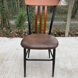 Chaise de bureau scandinave en acier et cuir