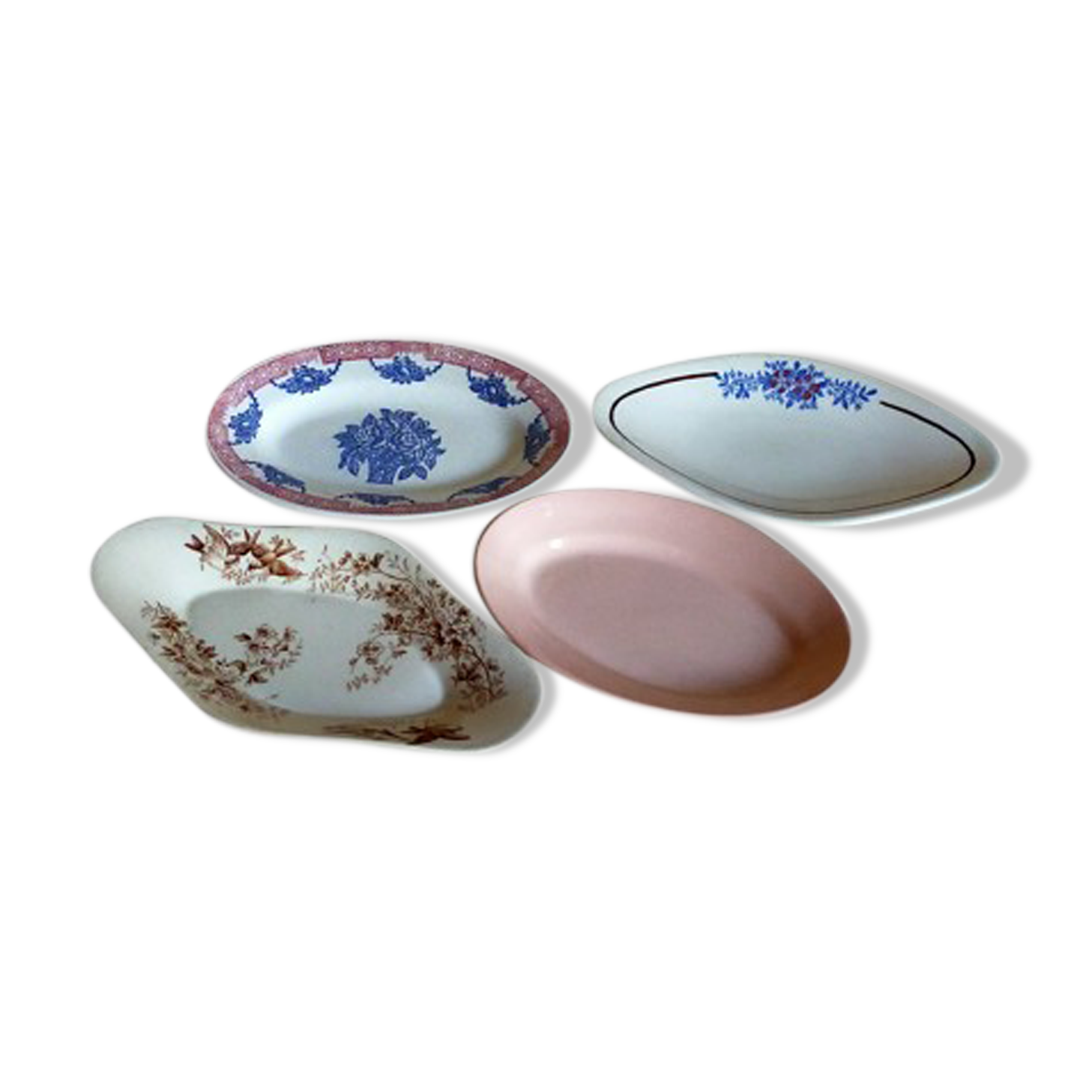 Set of four raviers in old French earthenware