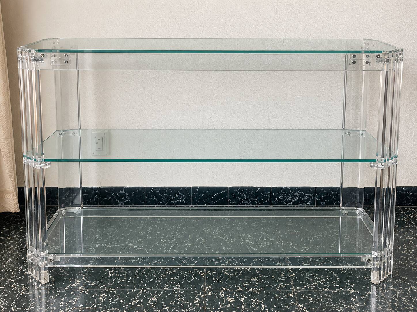 Vintage console made of acrylic and glass