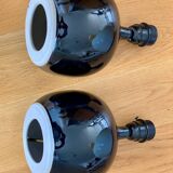 Paire de lampe à panse noires émaillées 1970