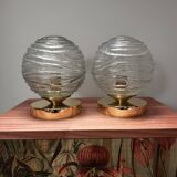 Pair of vintage globe wall lights