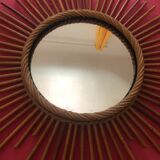 Miroir rotin bambou vintage années 60