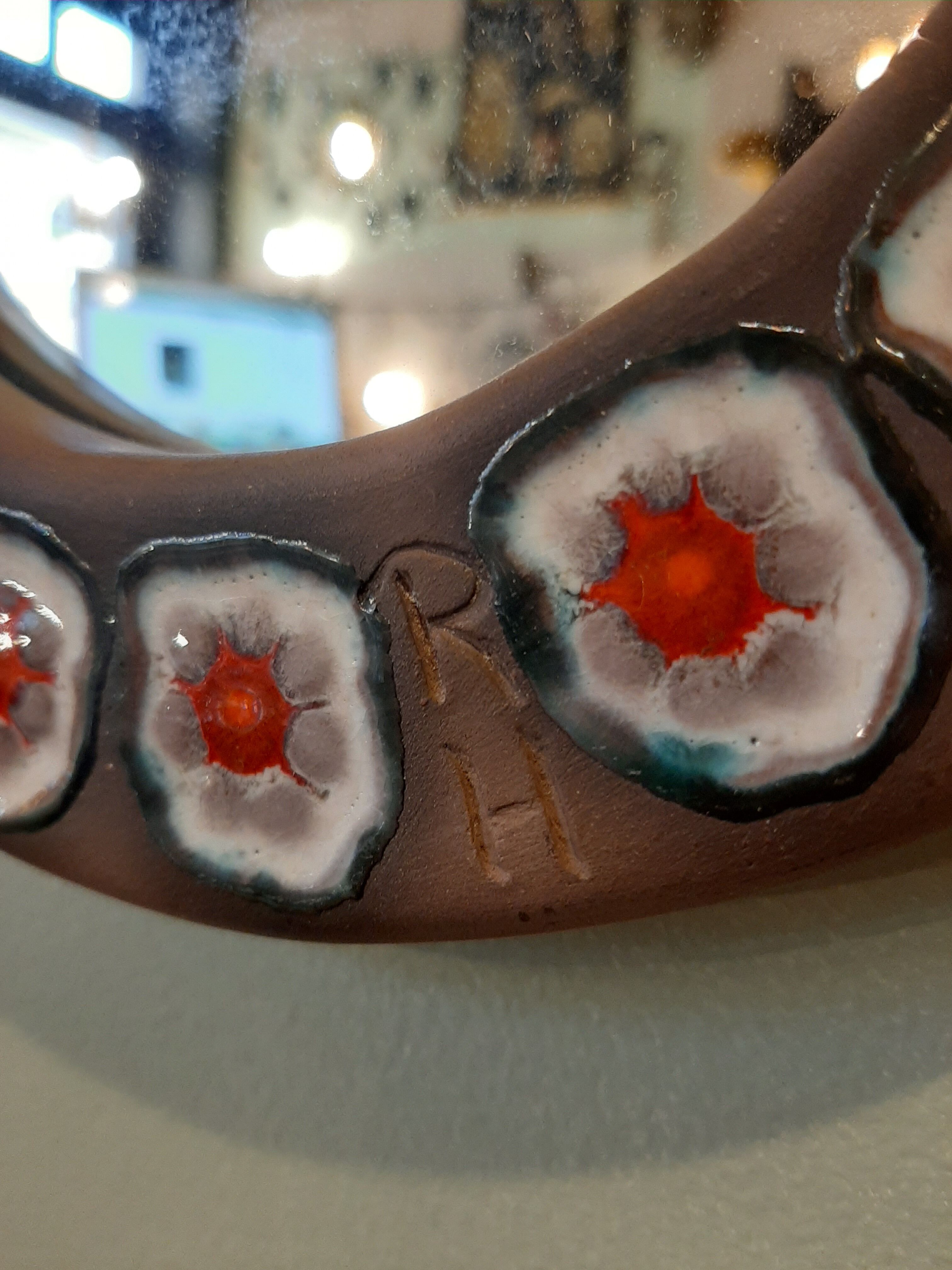 Ceramic round mirror - 21cm