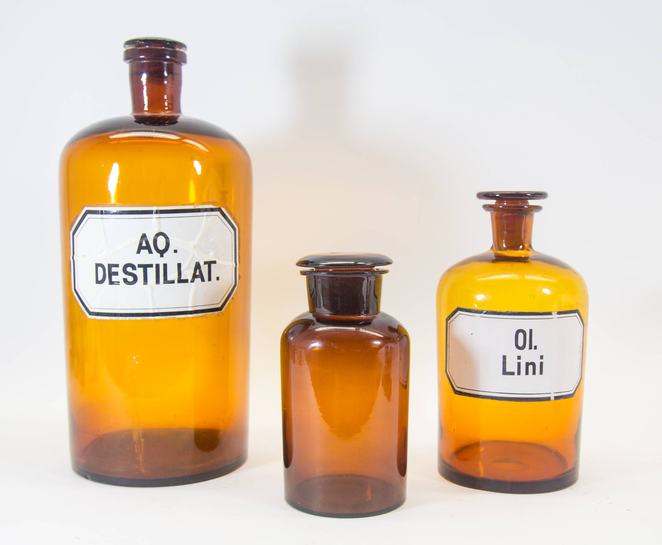 Vintage apothecary bottles | set of 3 | XL bottles | vintage 30's