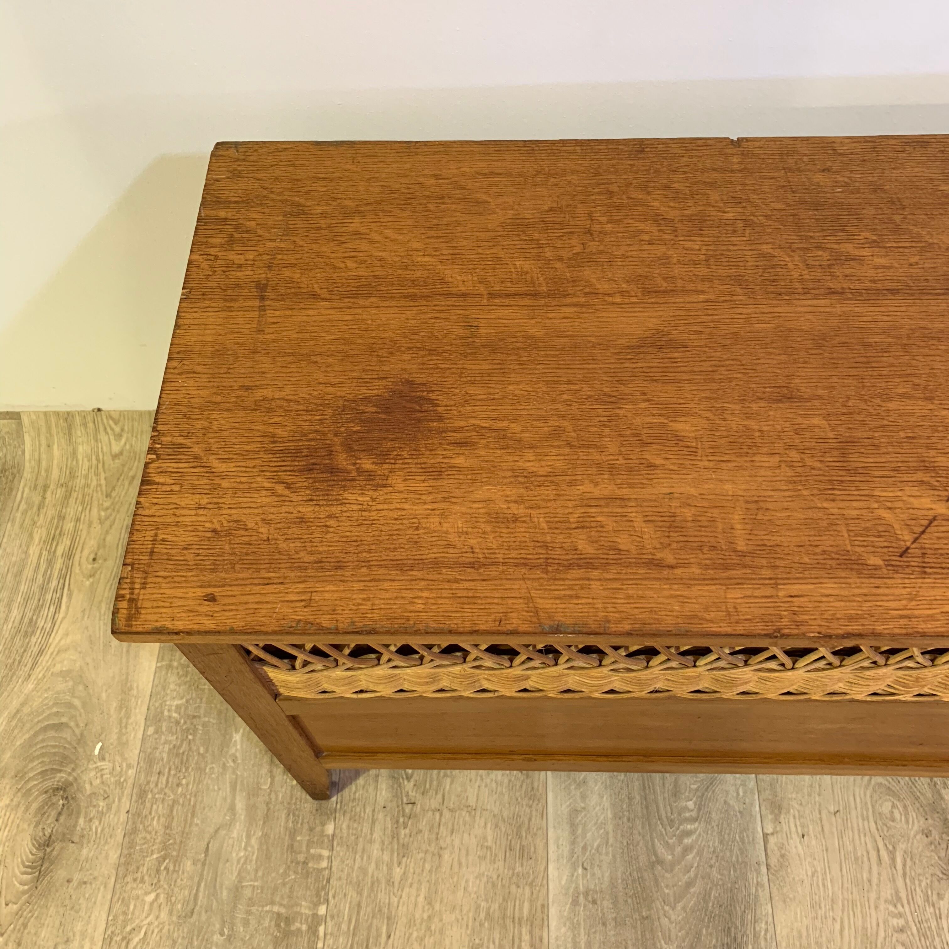 Vintage rattan toy box