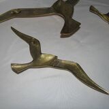 Ensemble de décoration murale 3 x mouette hirondelle oiseau laiton 80 / 90 s